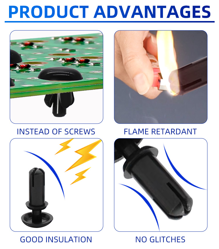 product flat rivets black white plastic nylon barbed rivets r type-3