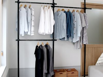 Guarda-roupa portátil DIY sem furos para propriedades alugadas