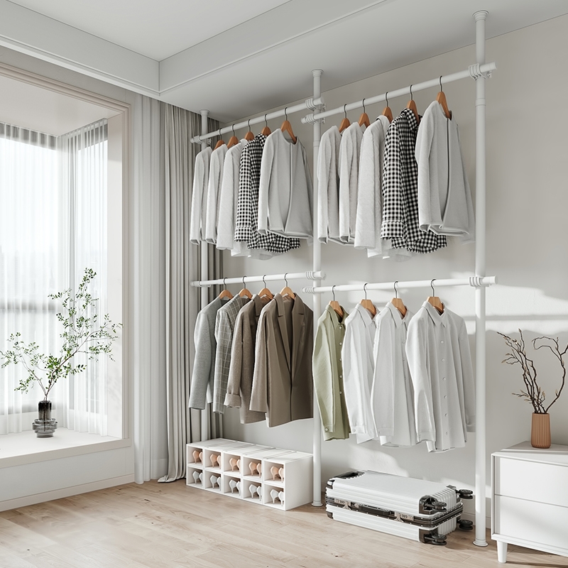 YIJIALE Black/White 3L4H Closet Organizer and Storage System Heavy Duty Clothing Wardrobe