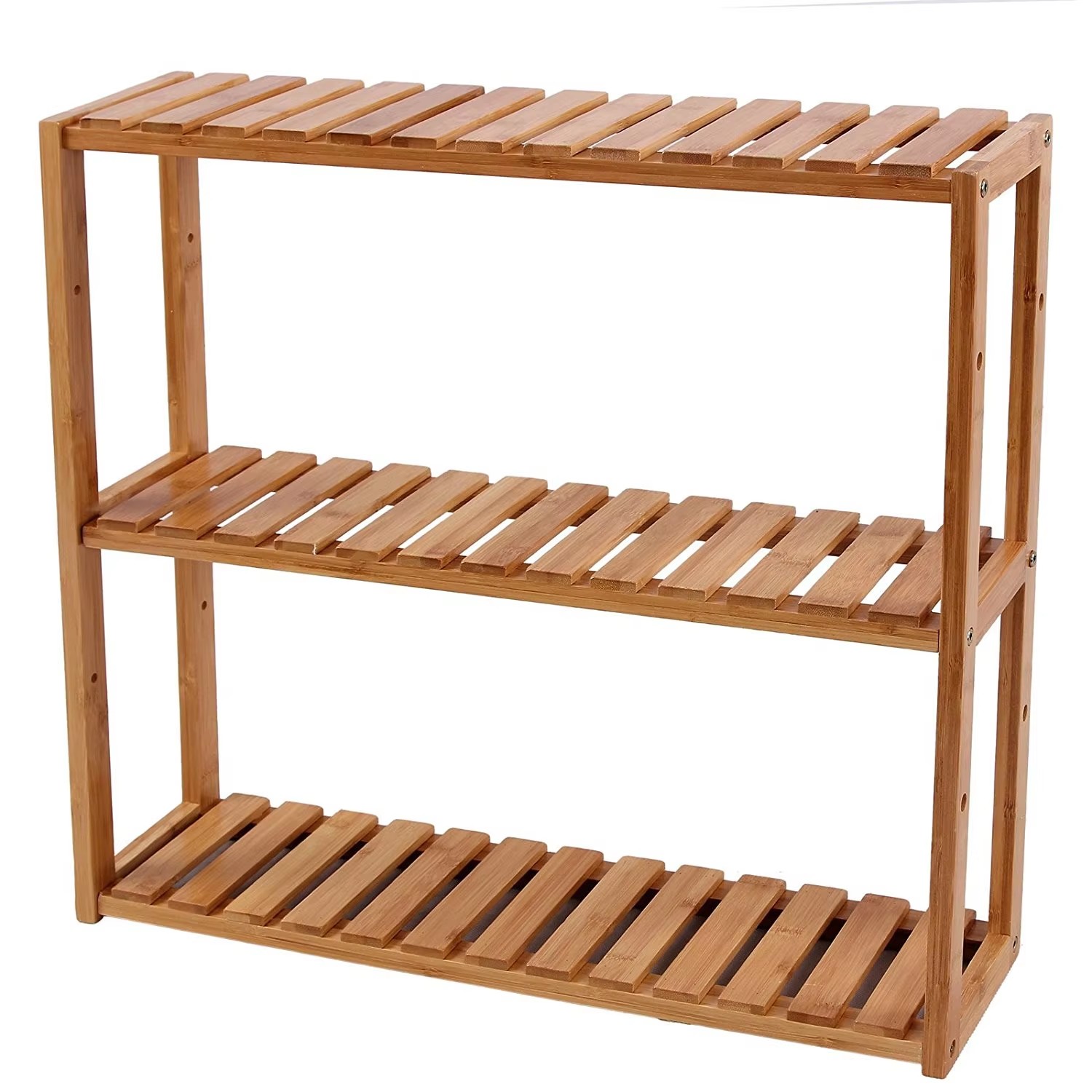 product 3 tier modern bamboo bathroom spice shelf wall mounted space saving floating storage rack shower vanity toilet multipurpose-4