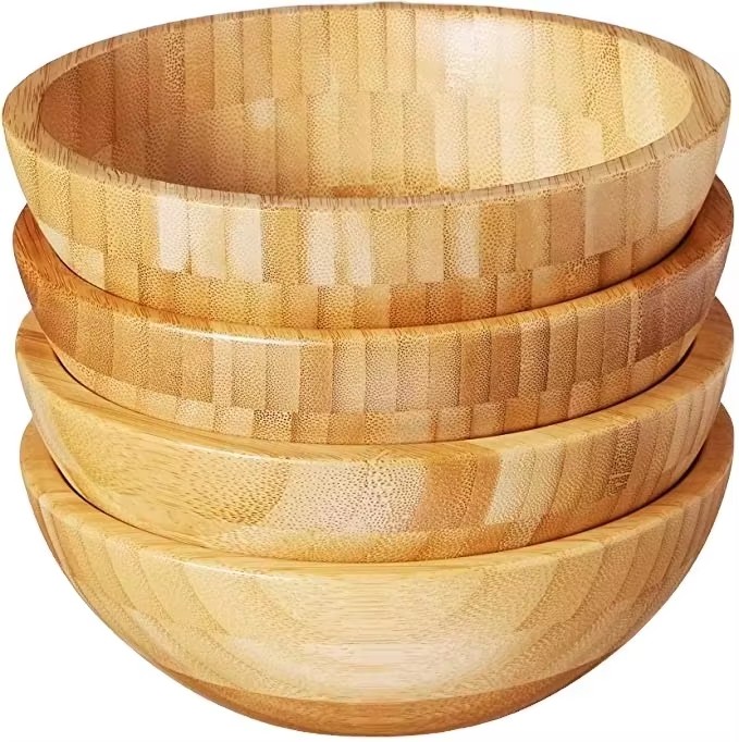 product wholesale set of 4 bamboo two tone small bowls customized classic design sustainable for fruit and vegetable for parties-6