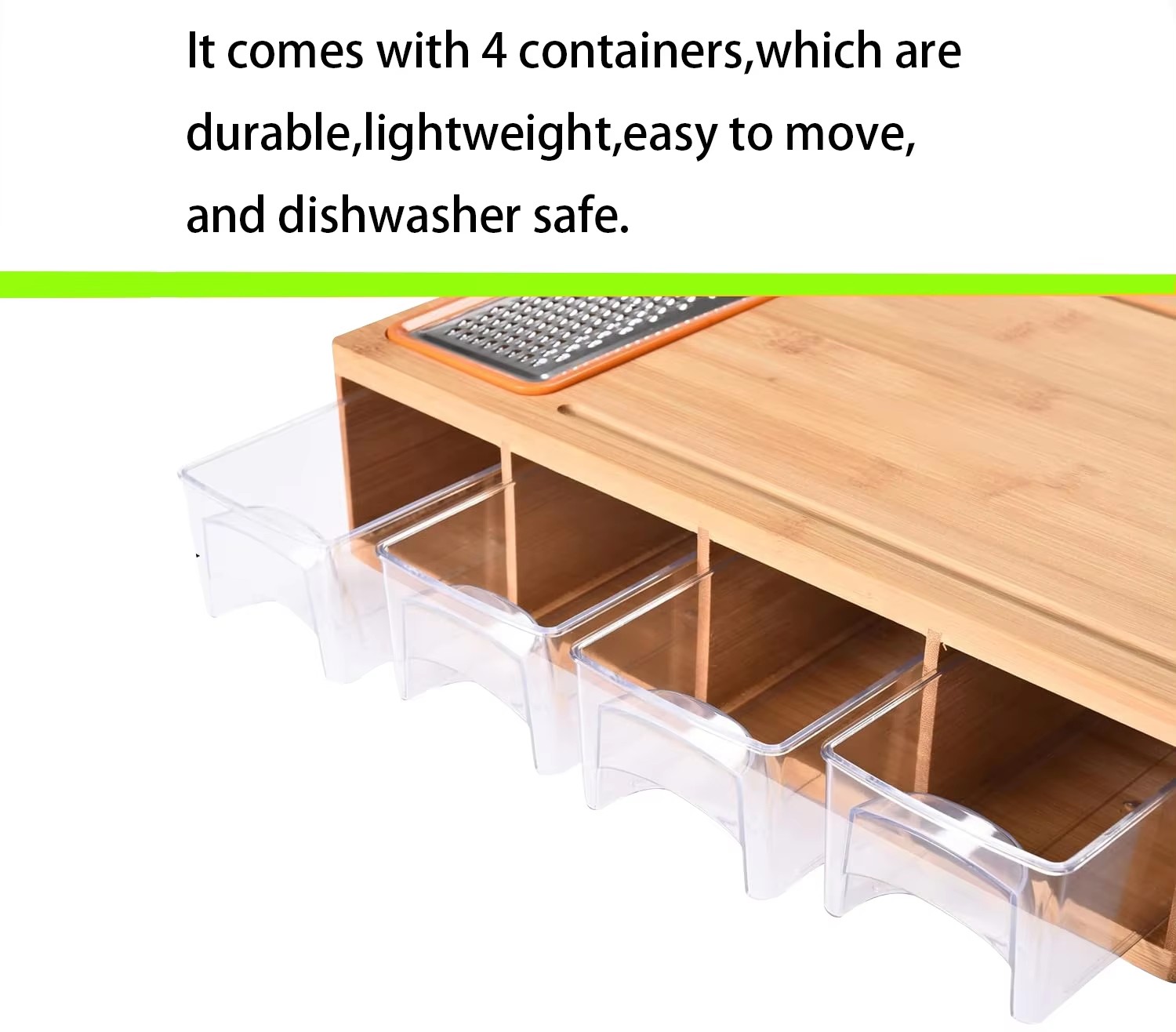 Bamboo Kitchen Cutting Board with Storage Drawers & Built-in Grater Multifunctional Chopping Board for Vegetables, Fruits & Meat manufacture