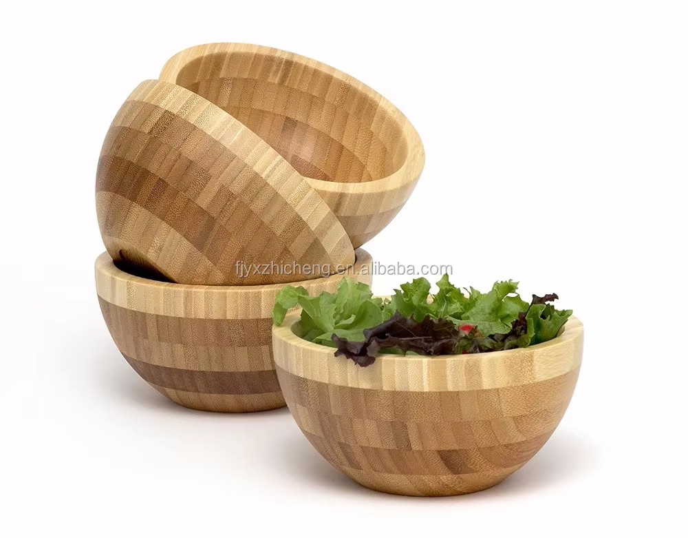 product wholesale set of 4 bamboo two tone small bowls customized classic design sustainable for fruit and vegetable for parties-7