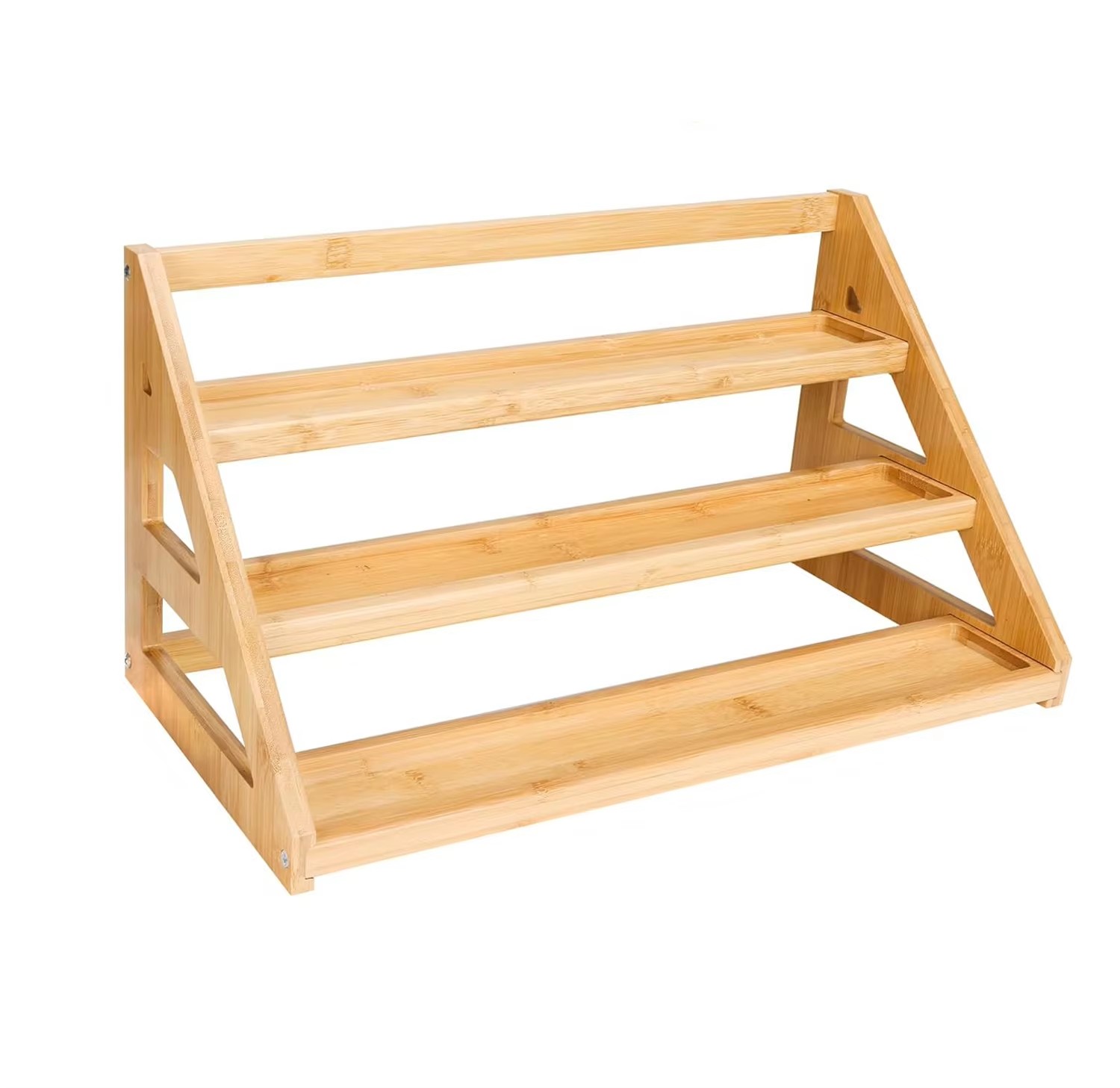2025 New Arrivals Kitchen Cabinet Organizers Eco-friendly Bamboo Seasonings Organizer 5 Tiers Spice Rack for Countertop Pantry details