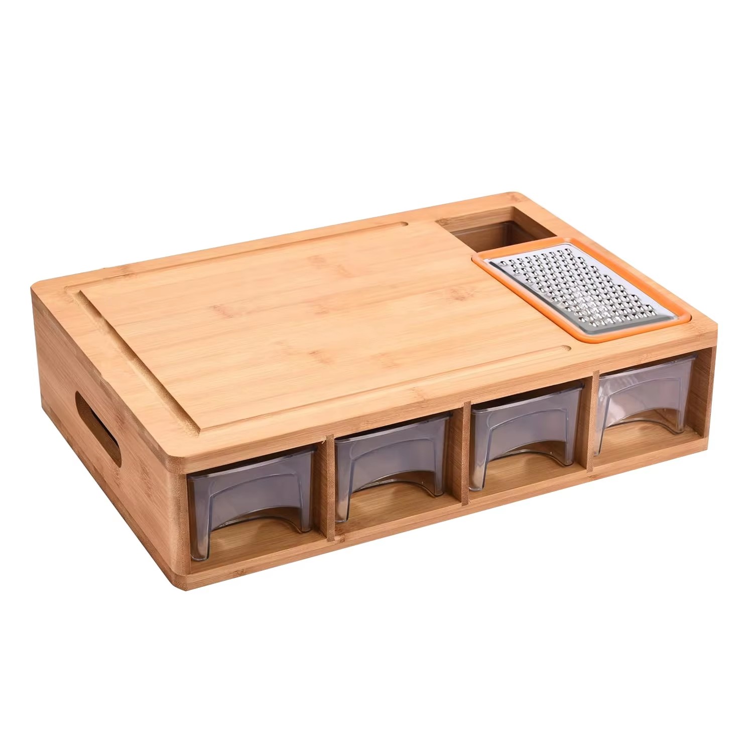 Bamboo Kitchen Cutting Board with Storage Drawers & Built-in Grater Multifunctional Chopping Board for Vegetables, Fruits & Meat factory