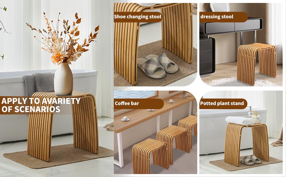 New Minimalist Design Bamboo Dining Stools and Chairs for Dining Room, Living Room, Bedroom, Bathroom Home Furniture factory