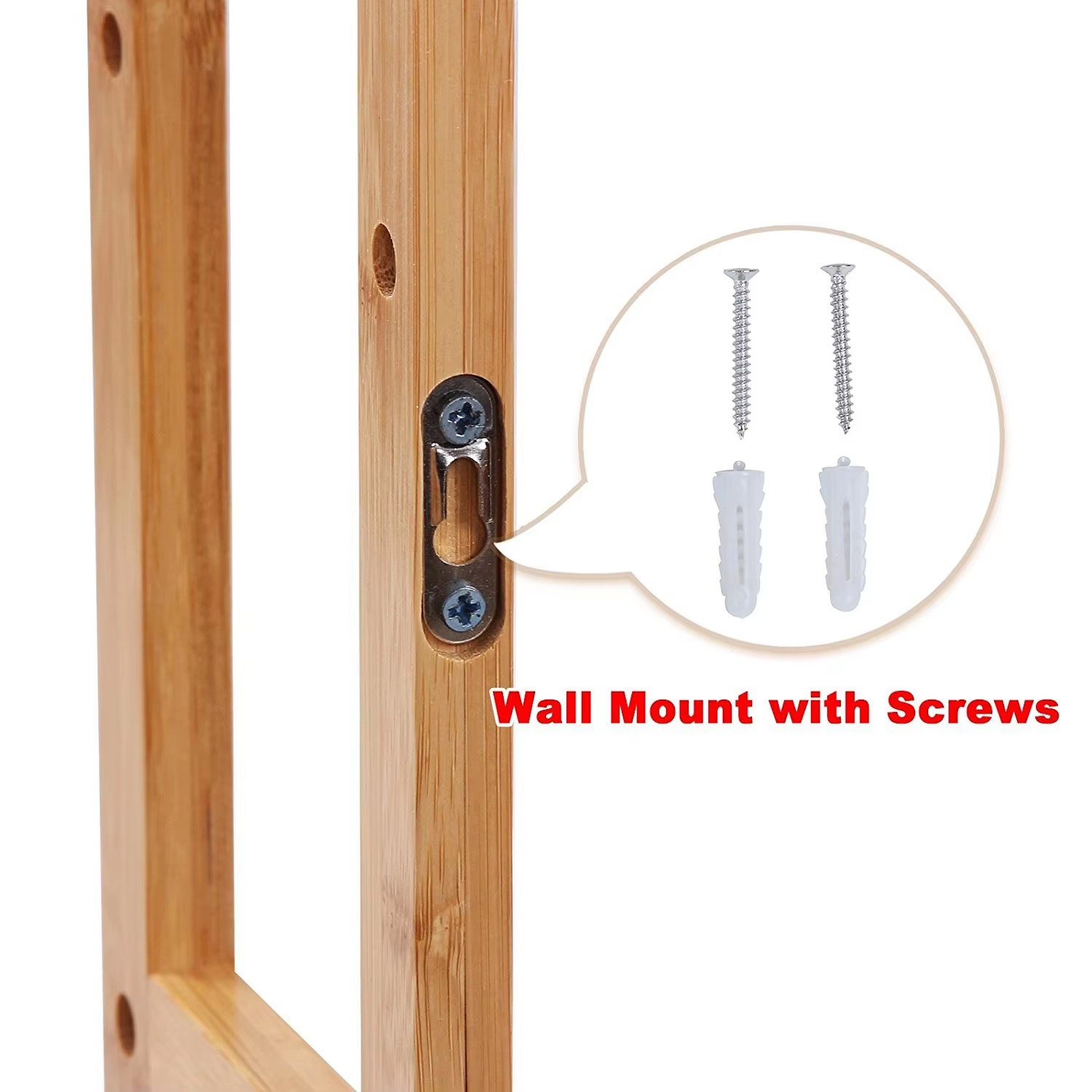 product 3 tier modern bamboo bathroom spice shelf wall mounted space saving floating storage rack shower vanity toilet multipurpose-5