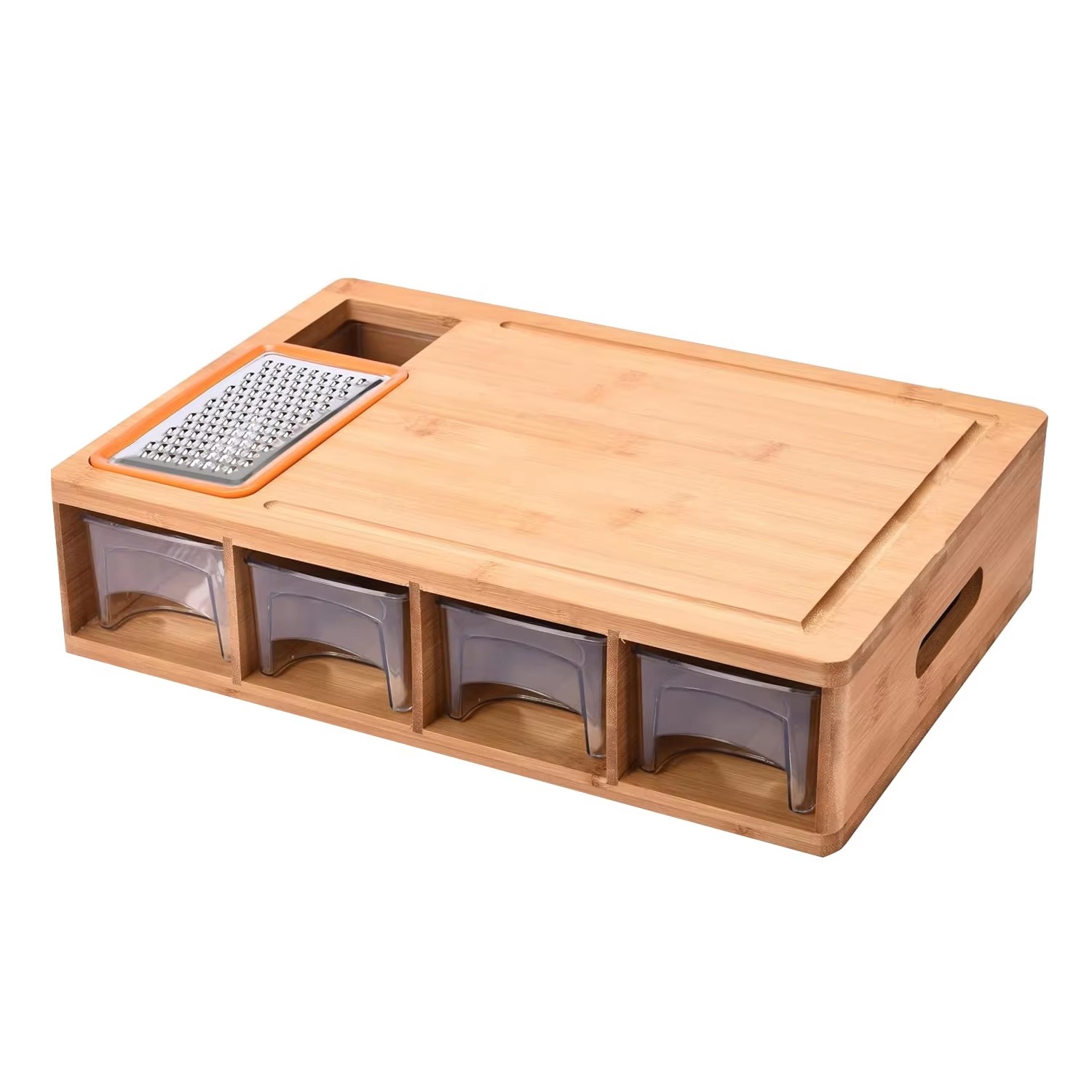 Bamboo Kitchen Cutting Board with Storage Drawers & Built-in Grater Multifunctional Chopping Board for Vegetables, Fruits & Meat factory