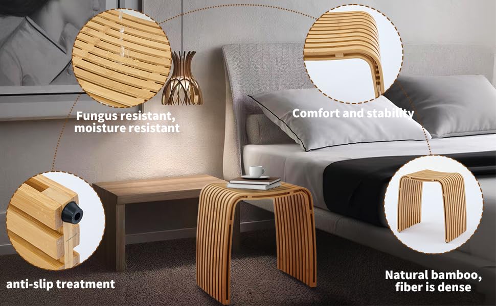 New Minimalist Design Bamboo Dining Stools and Chairs for Dining Room, Living Room, Bedroom, Bathroom Home Furniture supplier