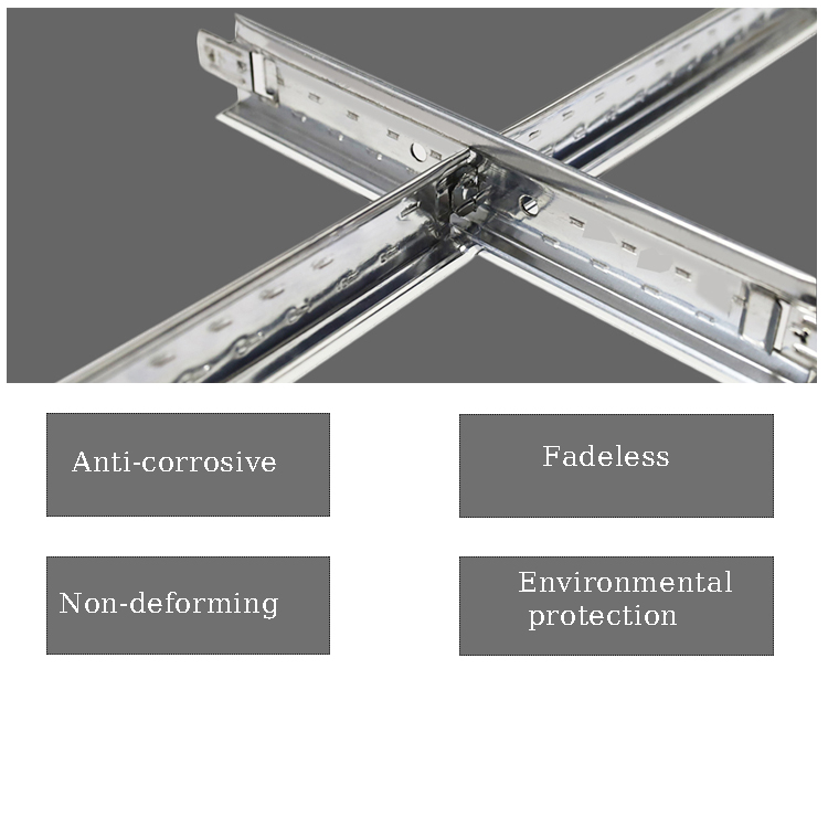 Modern Design Galvanized Steel T-Runner Main Tee and Cross Tee Wholesale Ceiling Grid Components for Office Buildings details