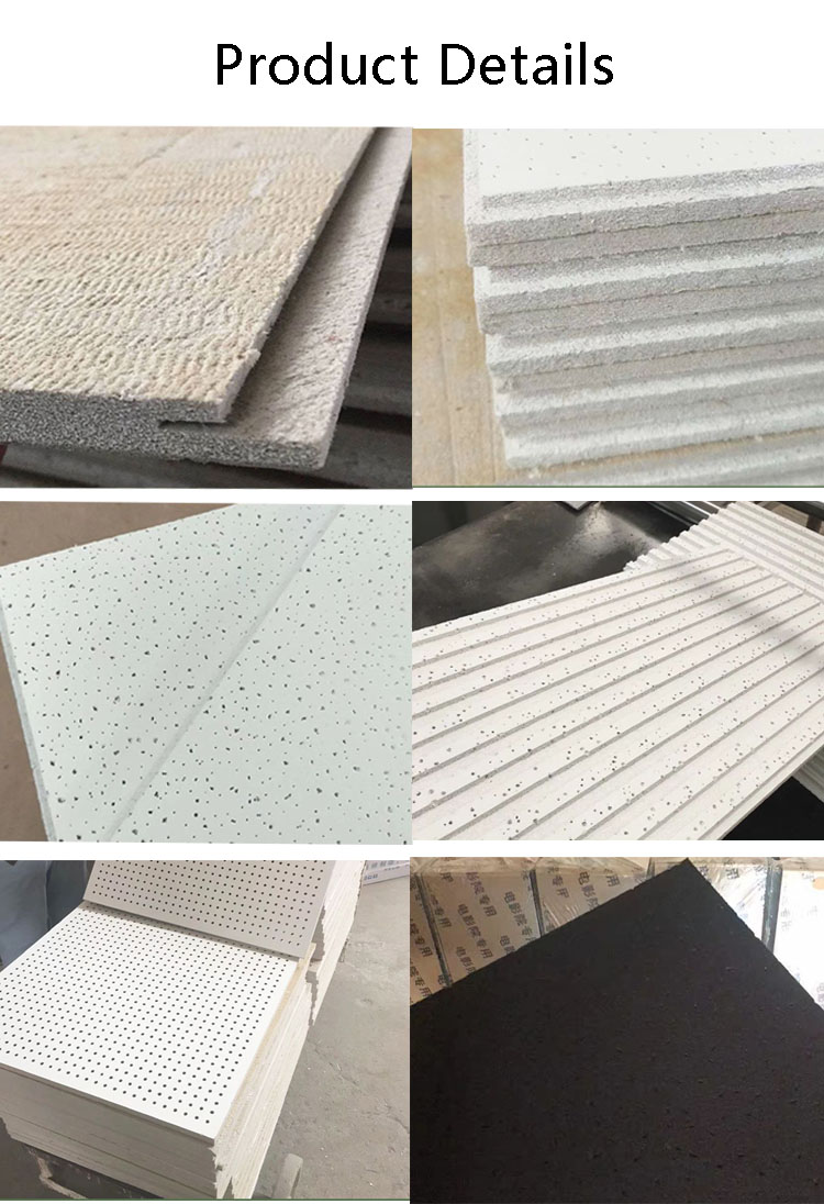 600X600 Modern Square Fireproof Acoustic Mineral Fiber Ceiling Grid Suspended Ceiling Tiles factory
