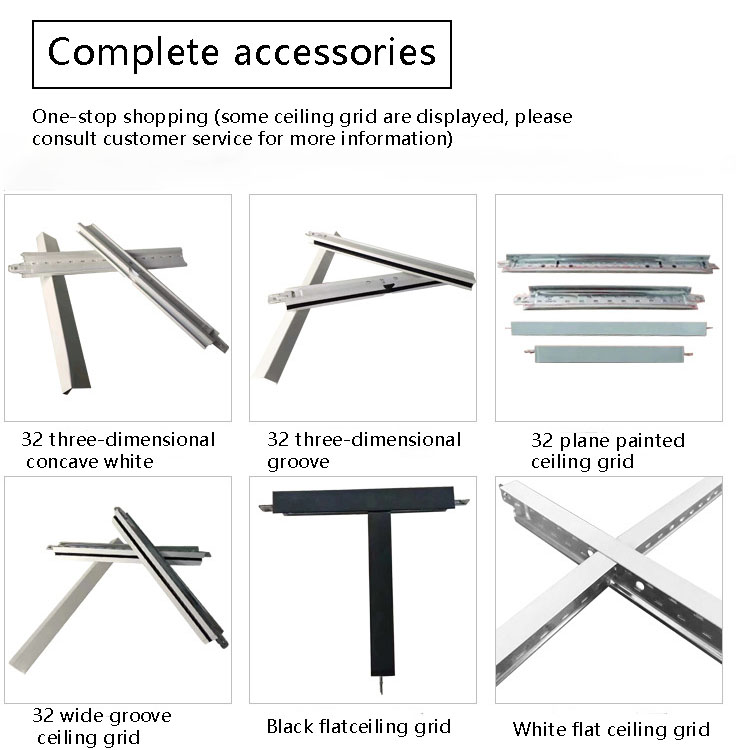 600X600 Modern Square Fireproof Acoustic Mineral Fiber Ceiling Grid Suspended Ceiling Tiles details
