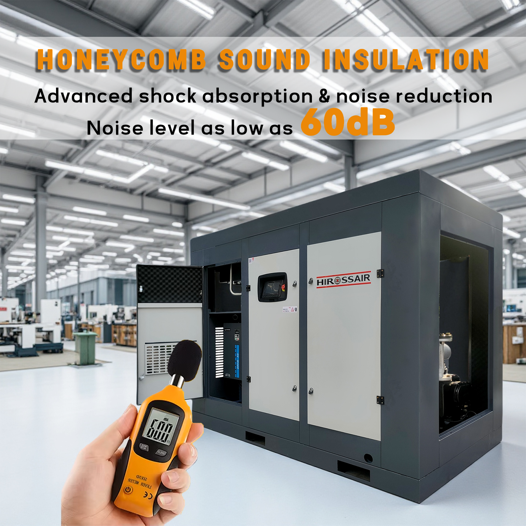 Energy-Saving 7.5kw Silent Rotary Screw Air Compressor 8bar & 12bar Core Engine Air Cooled supplier