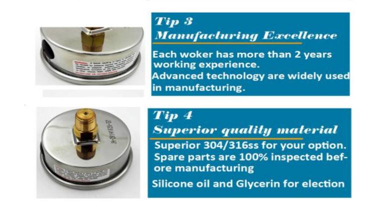 Manufacturer Price Shockproof High-precision Stainless Steel Oil Pressure Gauge for Hot Juice Boiler Pressure Gauge details