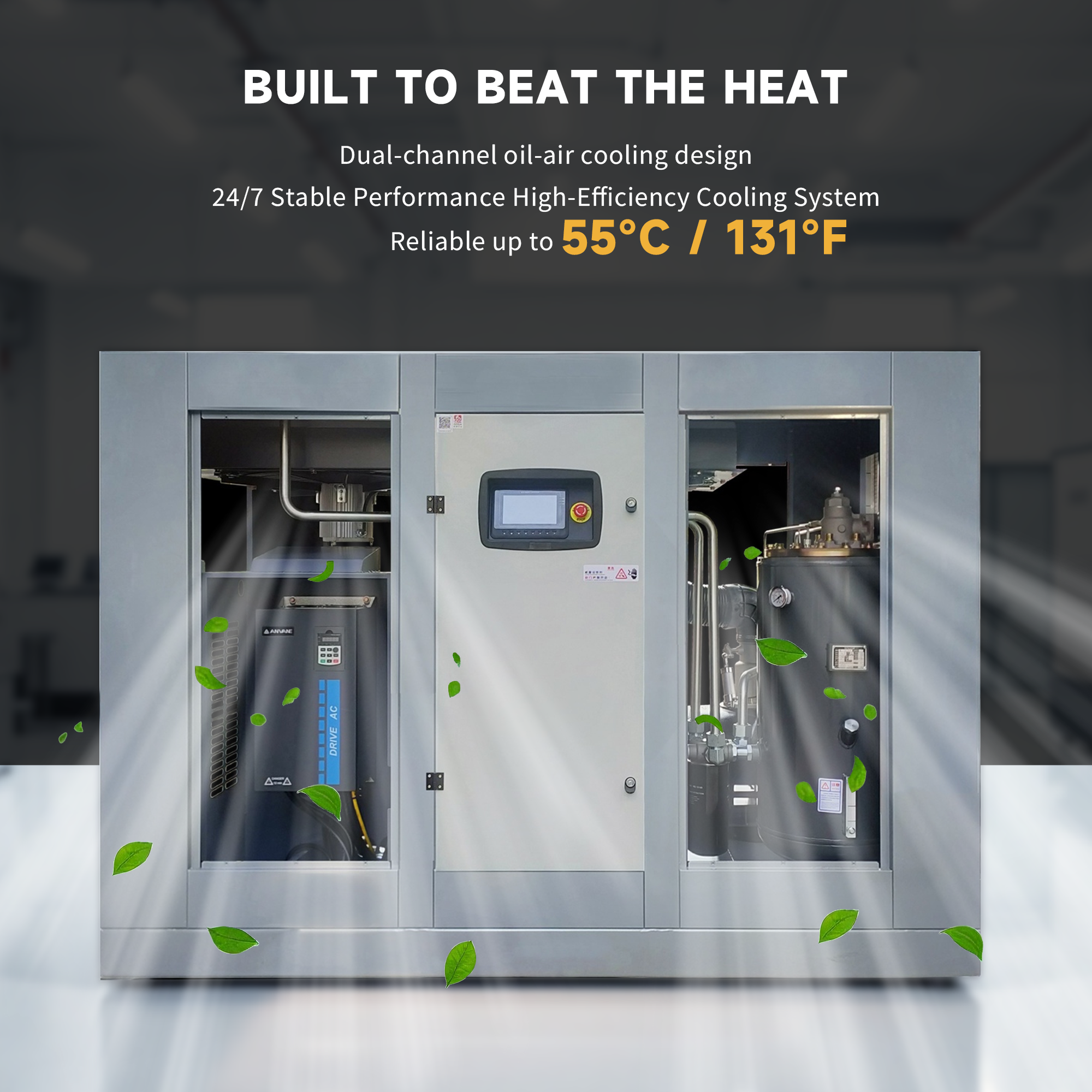 Energy-Saving 7.5kw Silent Rotary Screw Air Compressor 8bar & 12bar Core Engine Air Cooled supplier