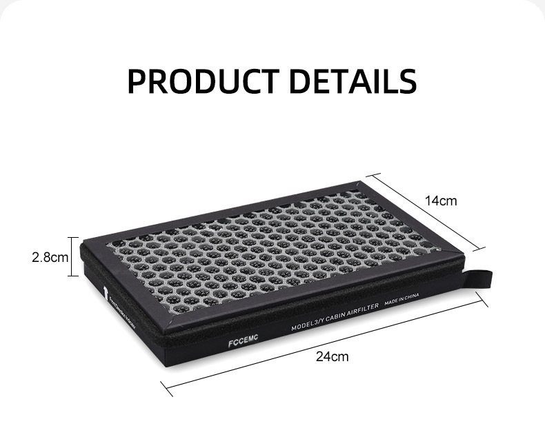 Cabin Air Filter for Tesla Model 3/Y With Activated Carbon, HEPA Air Intake Filter Accessories Replacement details