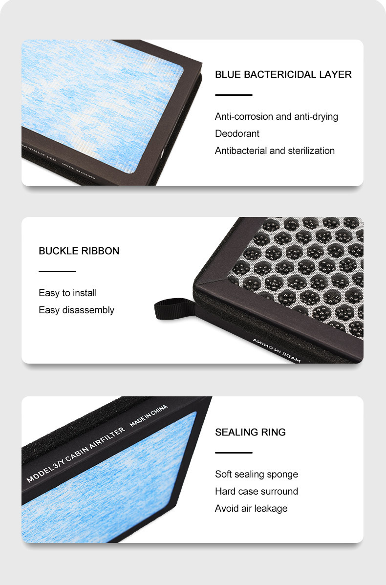 Cabin Air Filter for Tesla Model 3/Y With Activated Carbon, HEPA Air Intake Filter Accessories Replacement manufacture