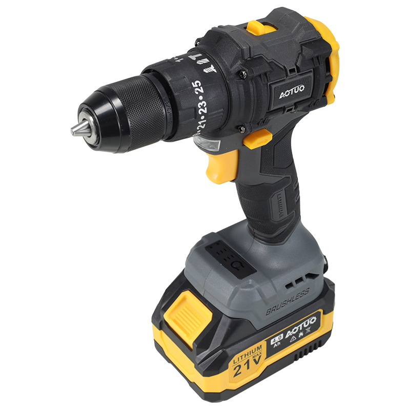 Brushless Electric Drill Impact Drill Rechargeable Lithium Battery 18-21V Two-Speed Adjustable Reversible Multi-Function factory