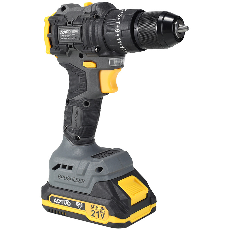 Brushless Electric Drill Impact Drill Rechargeable Lithium Battery 18-21V Two-Speed Adjustable Reversible Multi-Function manufacture