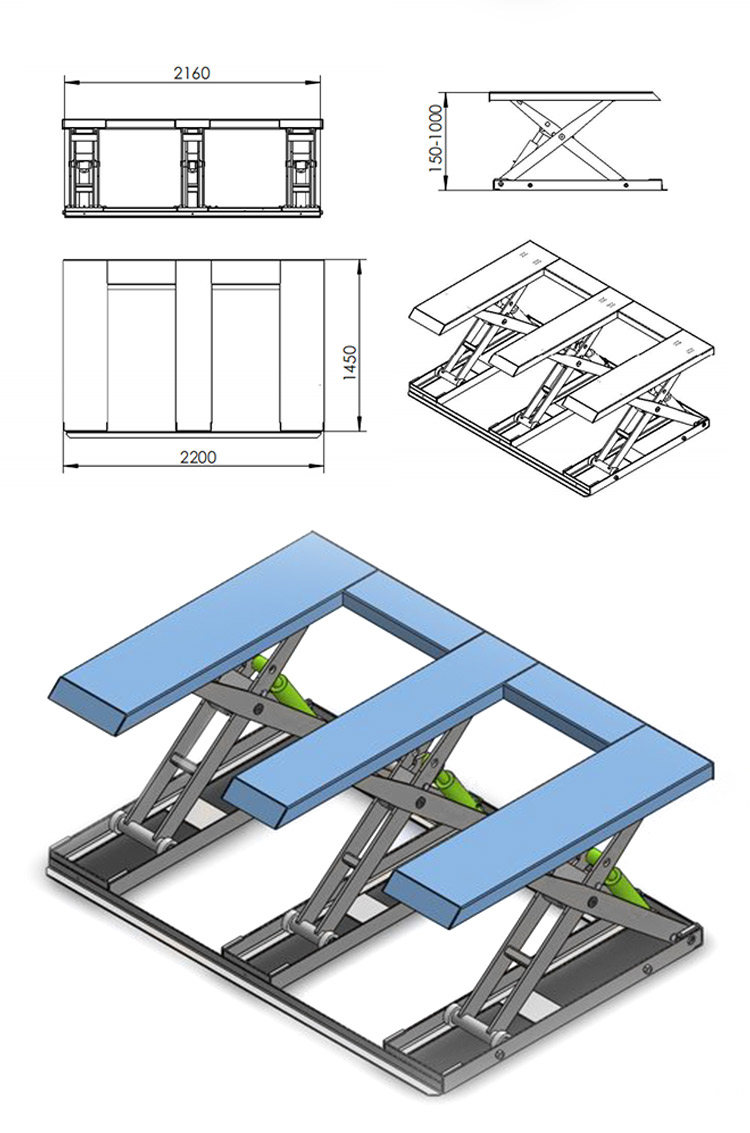 Heavy Duty Design With Larger Platform,low Profile Lift Table factory