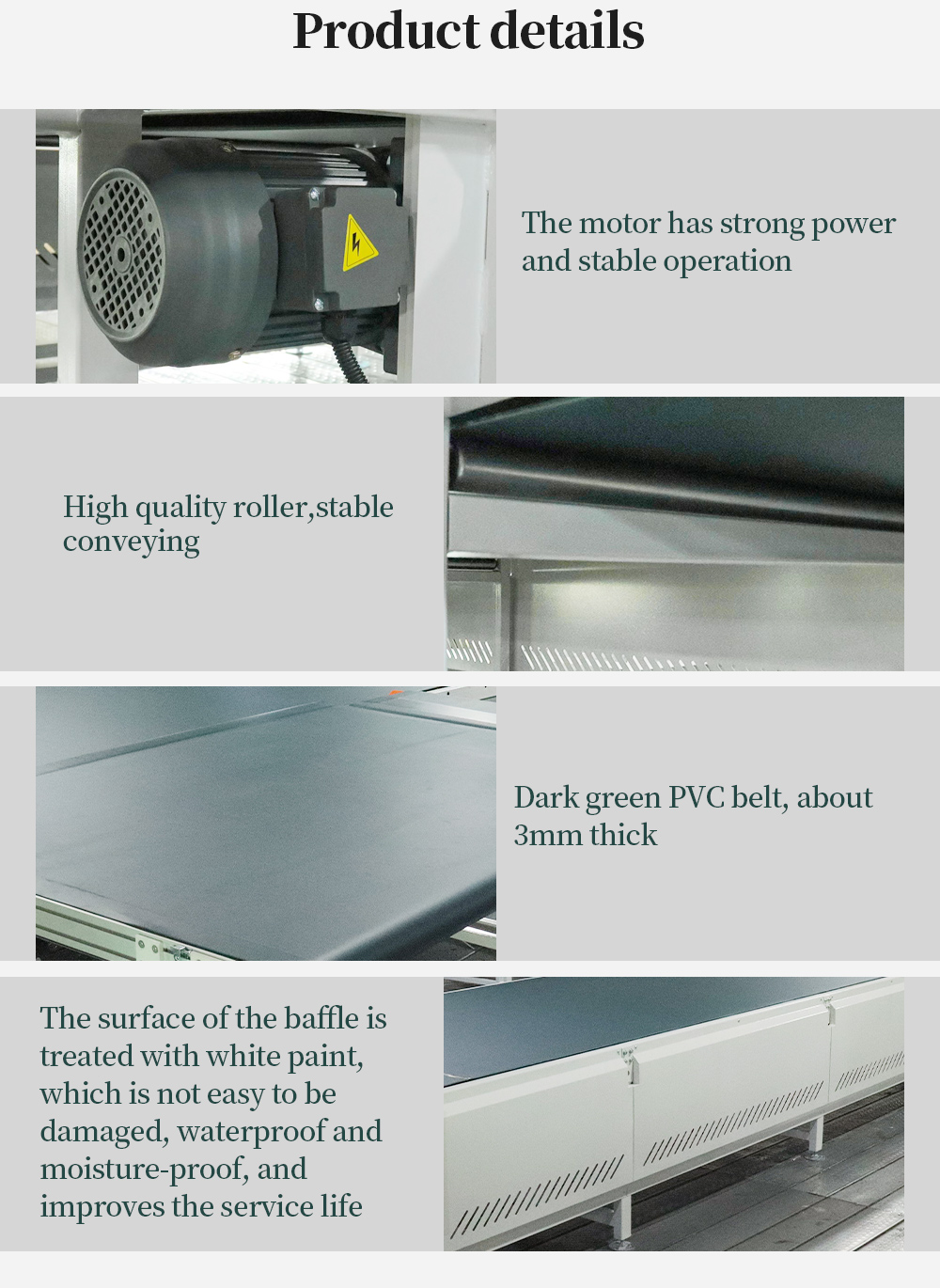HONGRUI PVC Edge Banding Machine Return Conveyor Edge details