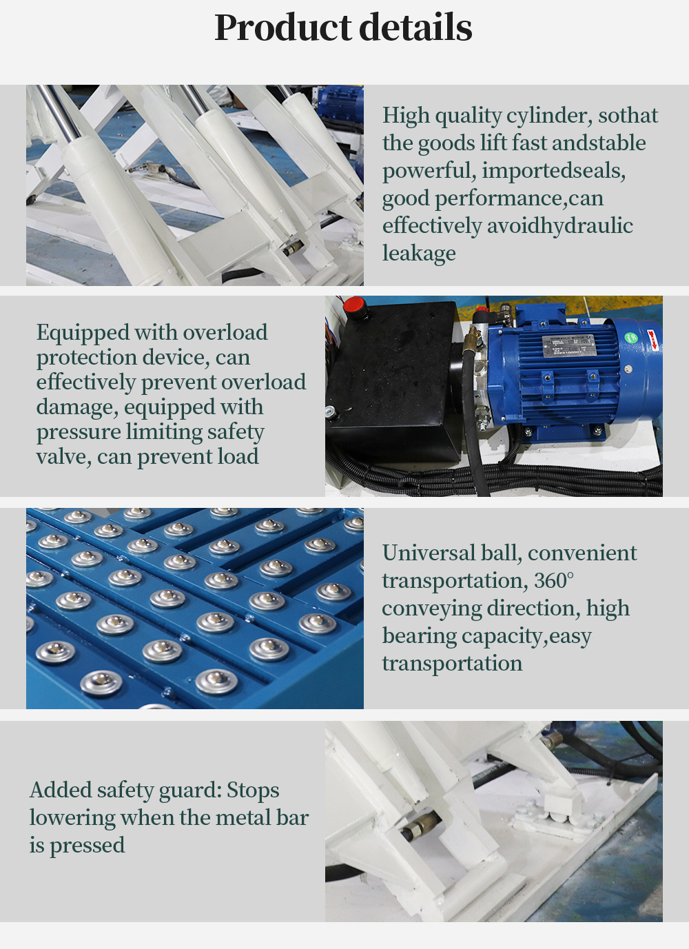 Factory made 1000kgs C type/ E type stationary hydraulic scissor lifter table details