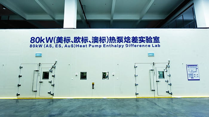 laboratori de diferència d’entalpia de bombes de calor de 80 kW