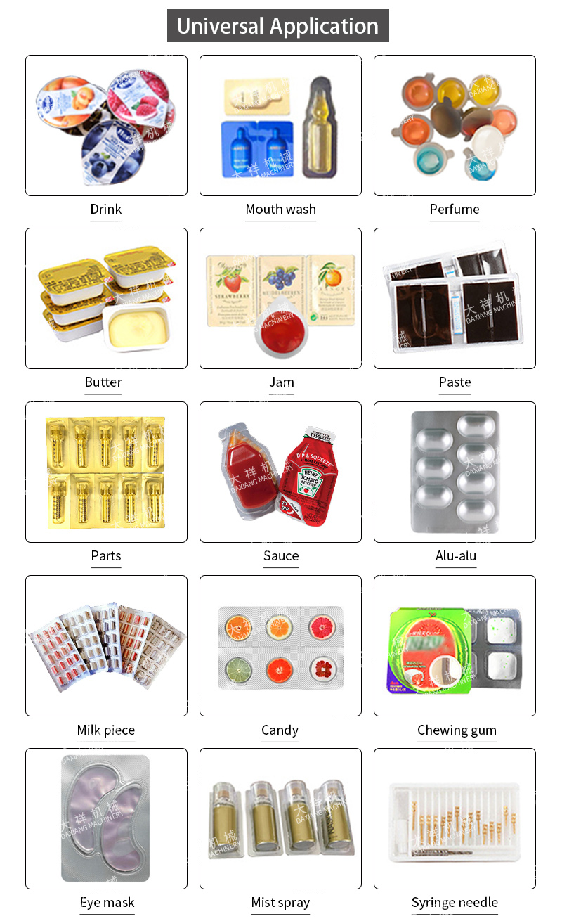 DPP-115 Food Grade Honey Jam Liquid Chocolates Butter PVC Blister Packing Machine details