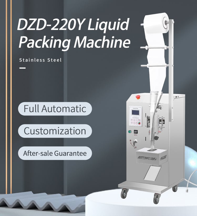 DZD-220Y Vertical  Automatic Liquid Cooking Oil Vinegar Juice Water Sachet Packing Machine for Small Business manufacture