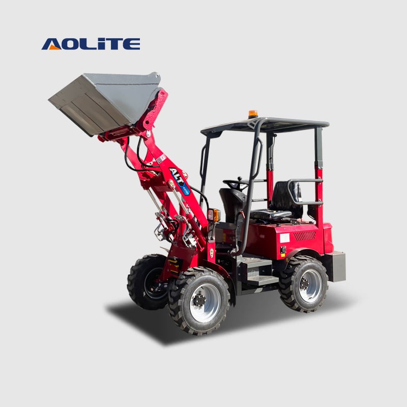 AOLITE electric mini compact 4 wheel loader euro hitch battery brt digger garden end loaders power drive China with ce for sale