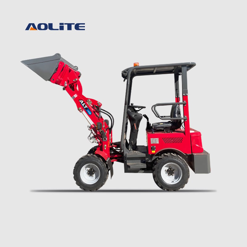 AOLITE electric mini compact 4 wheel loader euro hitch battery brt digger garden end loaders power drive China with ce for sale