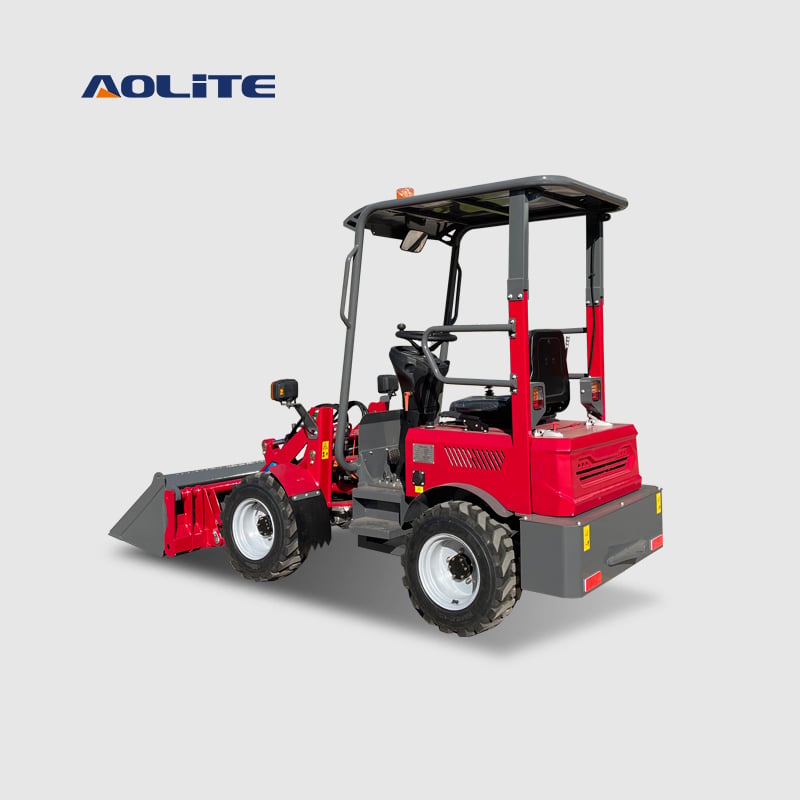 AOLITE electric mini compact 4 wheel loader euro hitch battery brt digger garden end loaders power drive China with ce for sale