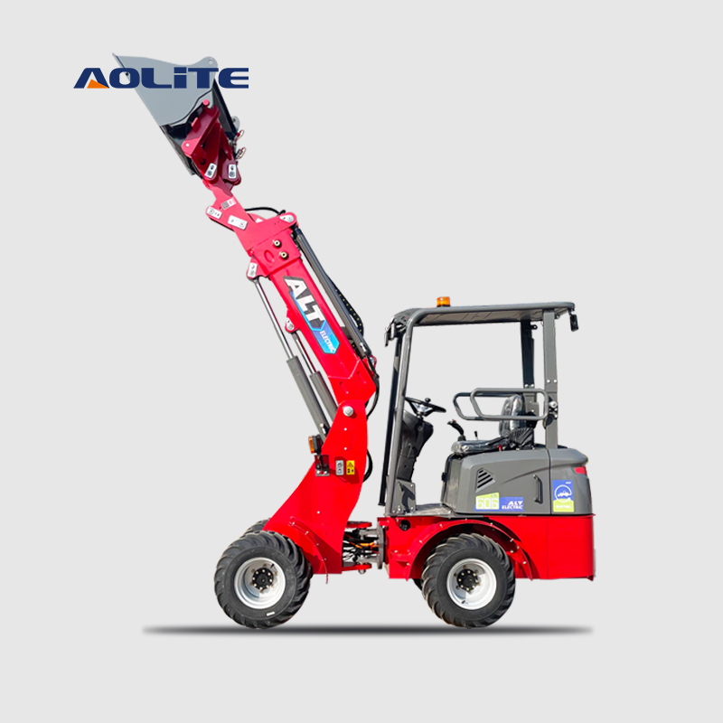 AOLITE ETL600 mini electric telescopic loader boom wheel loader china 0.6ton articulated telescopic boom lift wheeled loader