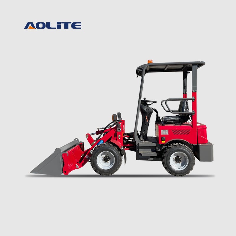AOLITE electric mini compact 4 wheel loader euro hitch battery brt digger garden end loaders power drive China with ce for sale