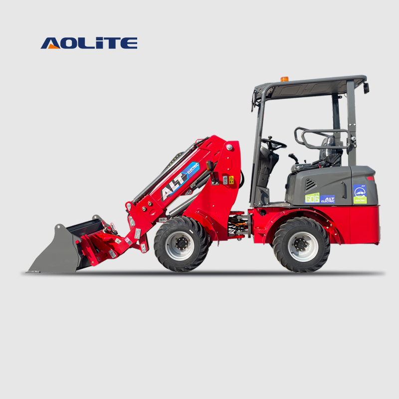 AOLITE ETL600 mini electric telescopic loader boom wheel loader china 0.6ton articulated telescopic boom lift wheeled loader