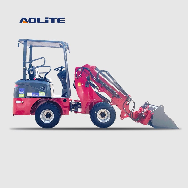 AOLITE ETL600 mini electric telescopic loader boom wheel loader china 0.6ton articulated telescopic boom lift wheeled loader