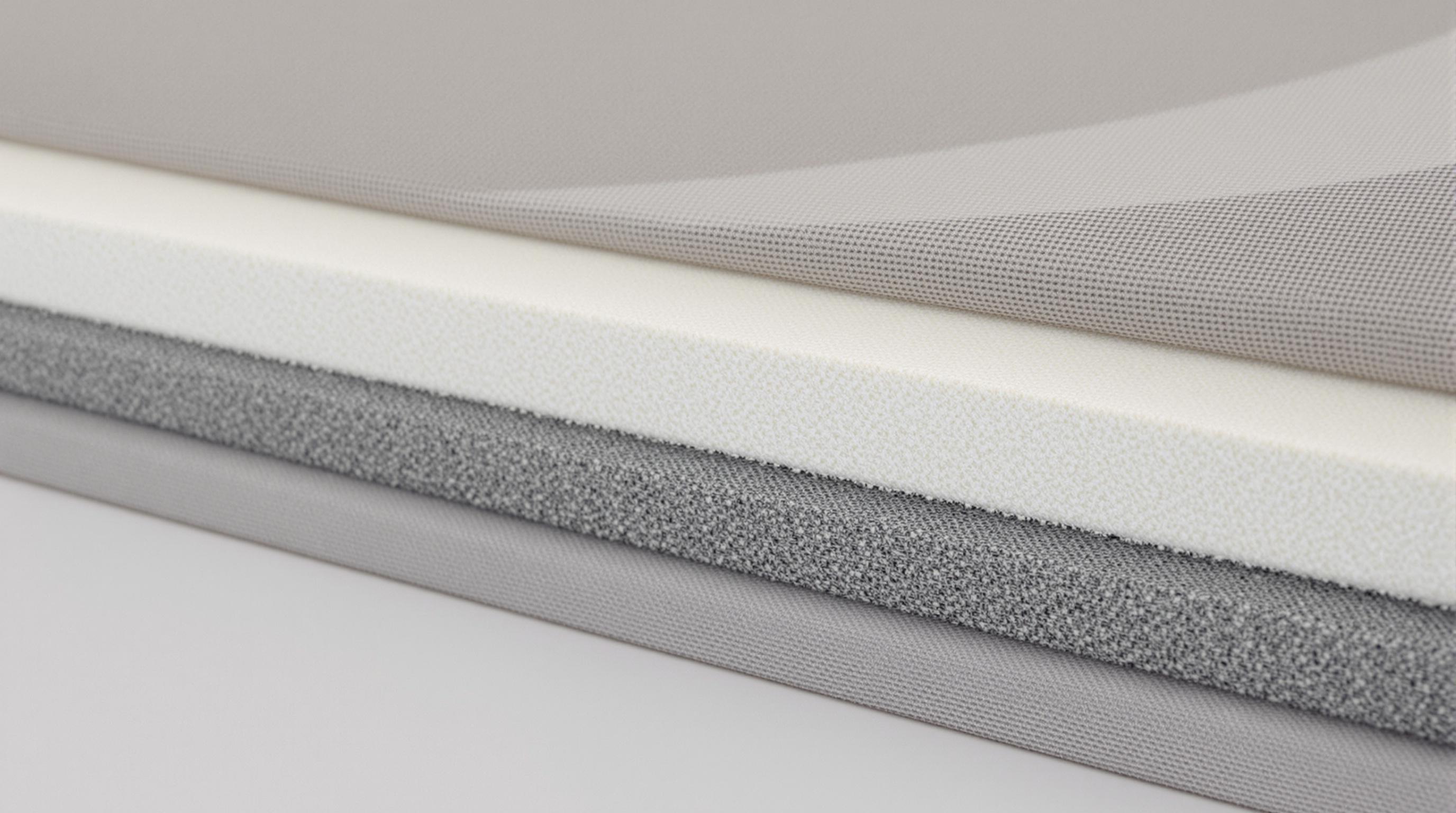 Detailed close-up of Soft-Rigid Unified Structure fabric showing alternating flexible and rigid areas