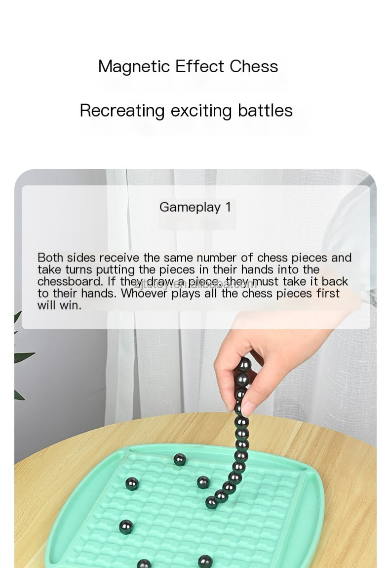 2024 Portable Wooden Magnetic Chess Board Magnetic Battle Table Top Family Game Educational Magnetic Effect Chess details