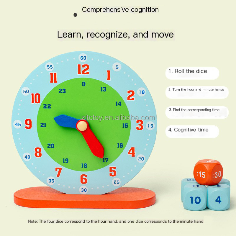 Children's Wooden Multi-functional Clock Teaching AIDS Time Cognition Preschool Early Educational Learning Toys for kids supplier