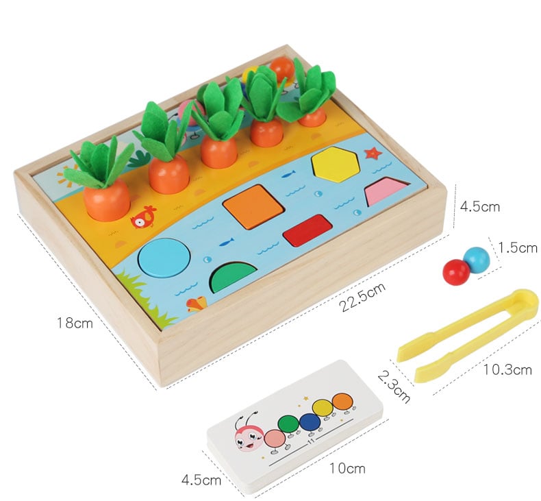 2024 New Products Wood Radish Pairing Clip Beads Toy Color Cognition Card Montessori Educational Toy For Kids Boys Girls supplier