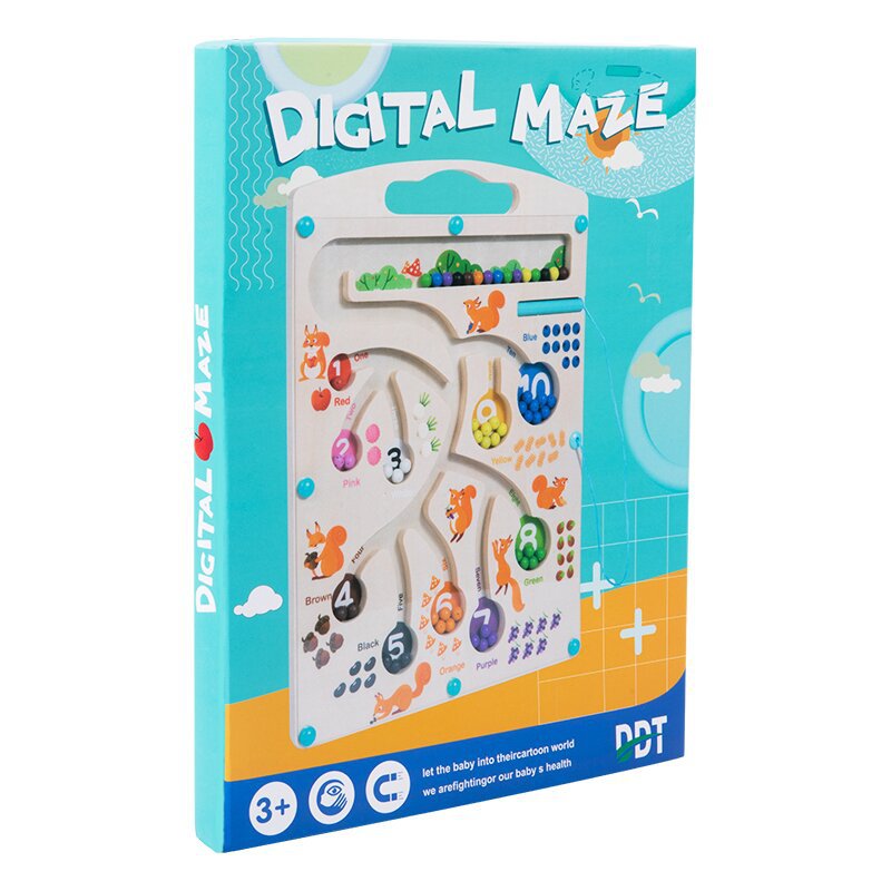 Hot New Montessori Wooden Maze Bead Puzzle Cute Color and Number Magnetic Game for Teaching and Learning factory