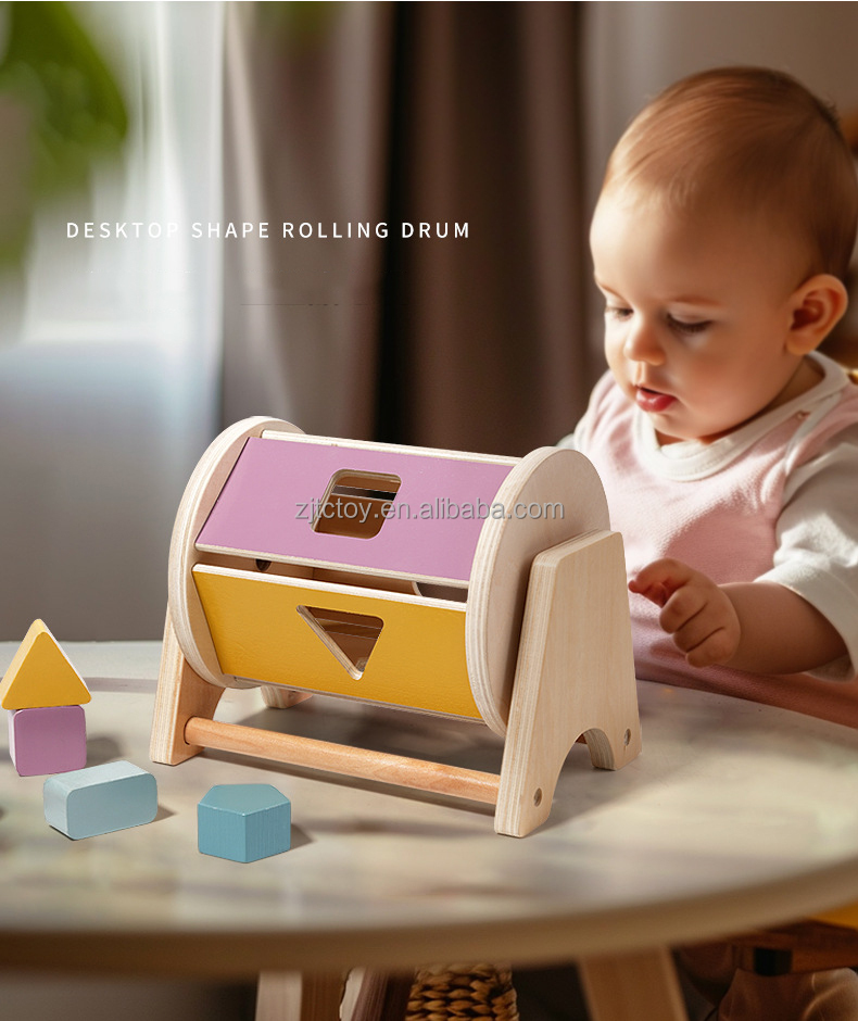 Montessori Kids Wooden Coin Box Drawer Game Educational Toys Preschool Training Drum Toy Baby Early Learning Teaching Aids Toys factory
