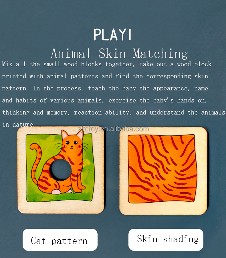 Early Preschool Educational Learning Puzzle Toy Wooden Animal Pattern Cognition Matching Jigsaw Puzzle supplier