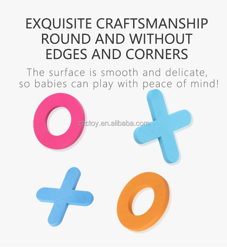 Classic Toy Kids Toys Wooden Tic Tac Toe Game Board Educational Toys Wooden XO Chess With Two Player supplier