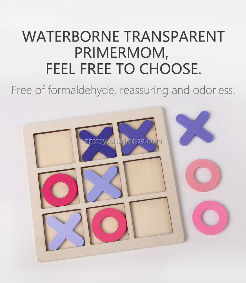 Classic Toy Kids Toys Wooden Tic Tac Toe Game Board Educational Toys Wooden XO Chess With Two Player details