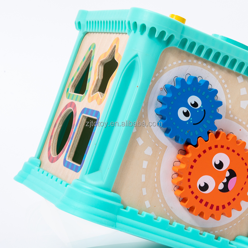 New Design 6 In 1 Wooden Cognitive Multi-functional Activity Cube Box for Kids Montessori Early Education Learning Toys factory
