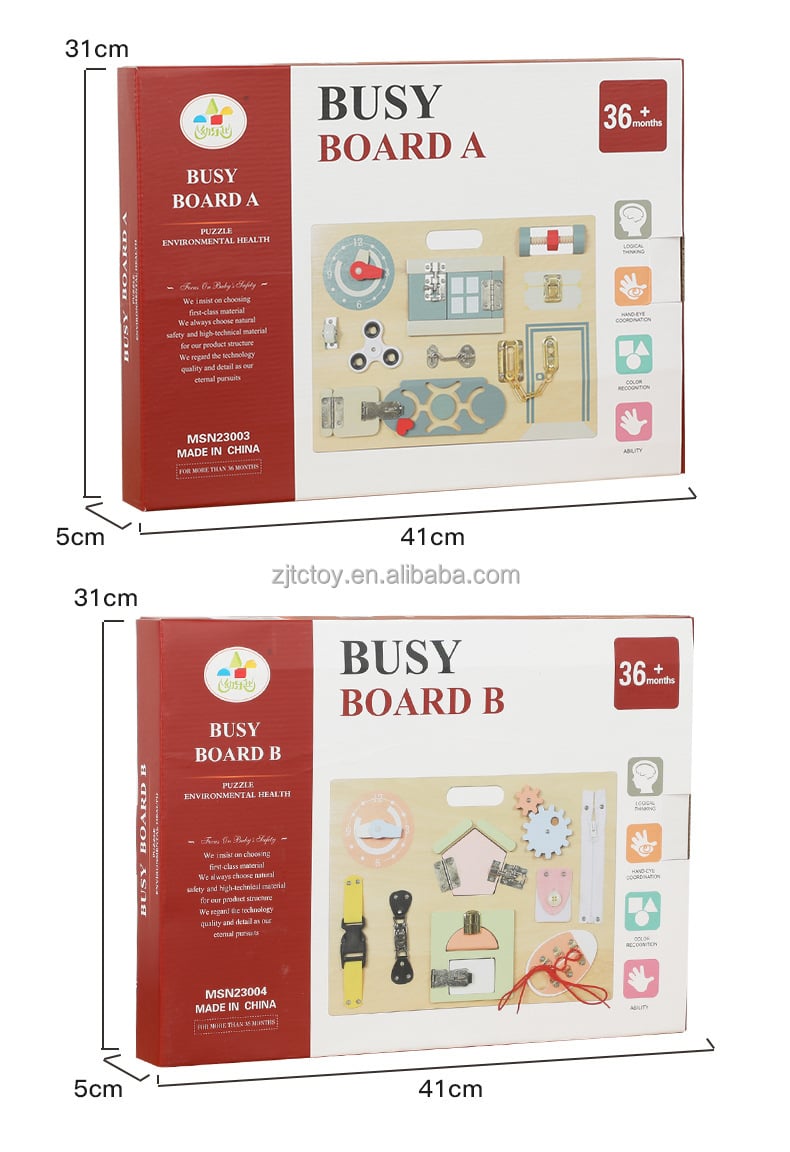 Kids Montessori Wooden Toys Life Skill Busy Board for Toddler Multifunctional Educational Busy Board factory
