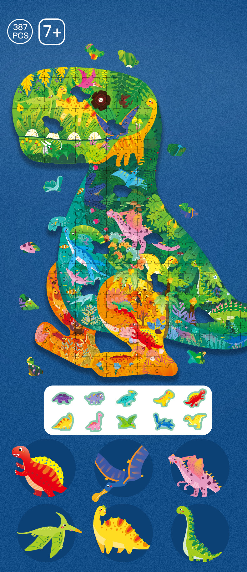 Colorful Dinosaur Dolphin Lion 3D Animal Special-Shaped Custom Wood Jigsaw Puzzle Educational Creative Learning Gift Kids Toys factory