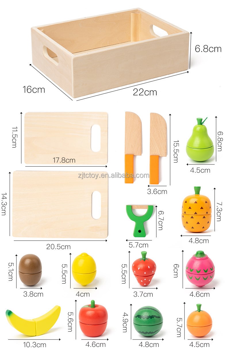 Magnetic Wood Cutting Fruit Vegetables Food Toys Building Blocks Wooden Pretend Play Simulation Kitchen Toys factory