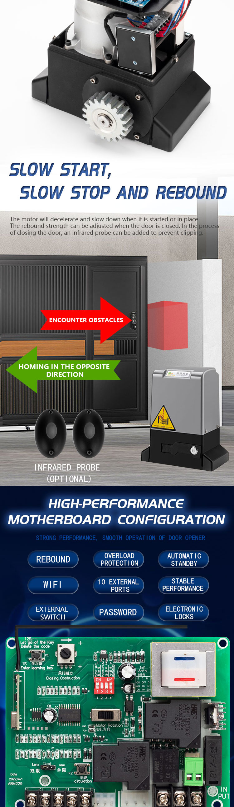 oredy 600kg 1200kg 2200kg main gate door design sliding gate motor operators for houses supplier